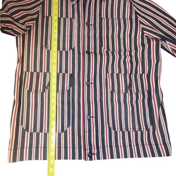 Pleasures Striped Denim Utility Jacket Size L - Picture 9 of 12